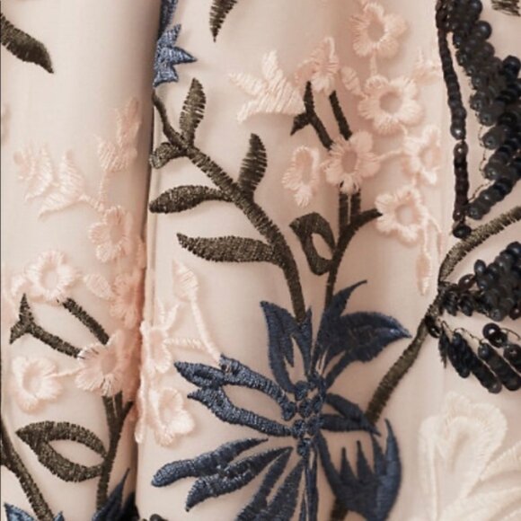 NWT BHLDN Maxi Gown Gianni Dress Embroidered Floral Sequins Navy Bodice Skirt - Picture 3 of 3